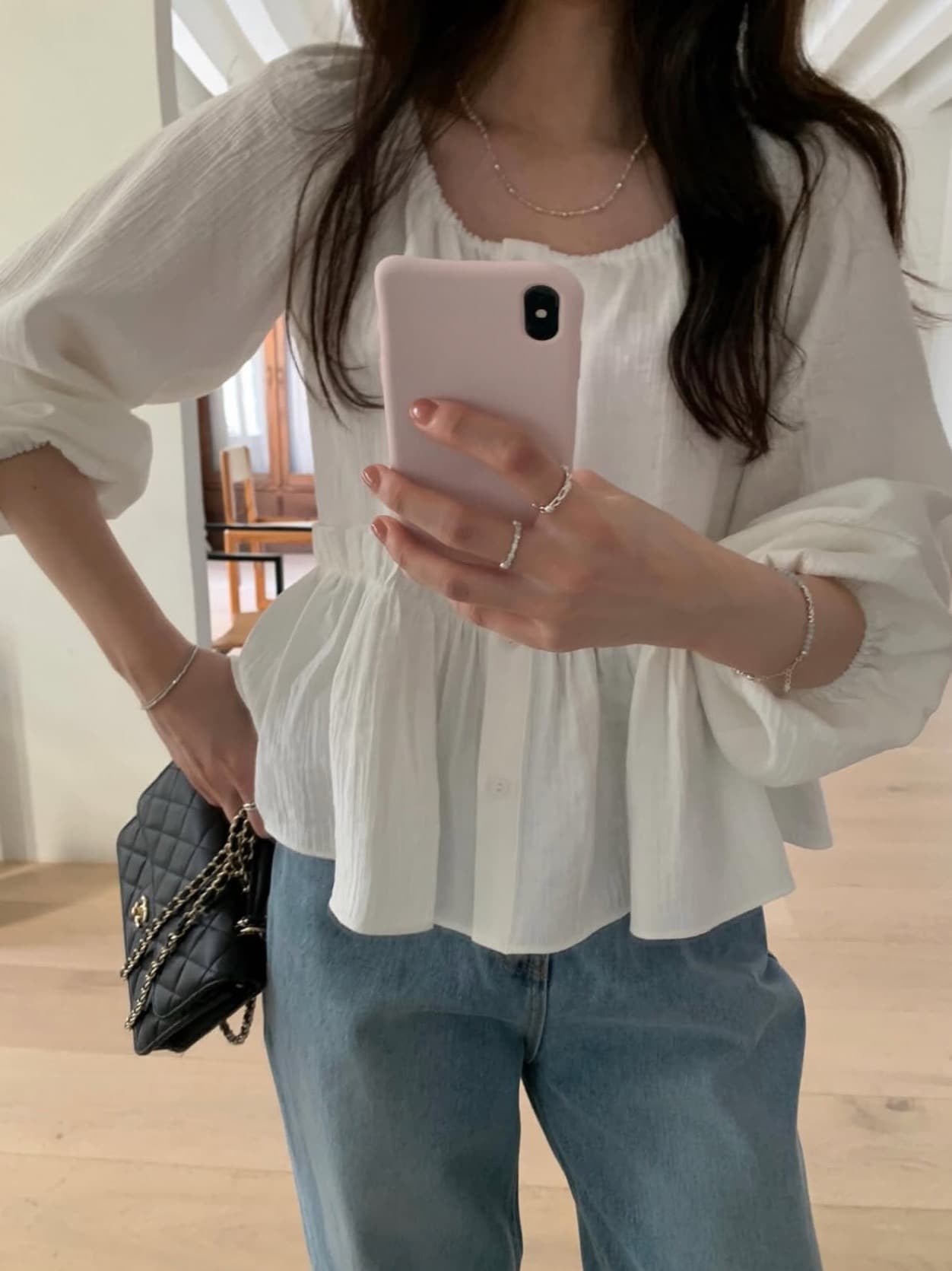있음 선적 사이즈 업데이트 한국 chic 가을 새로운 프랑스식 품격 미니멀리즘 셔츠 상세 이미지 1
