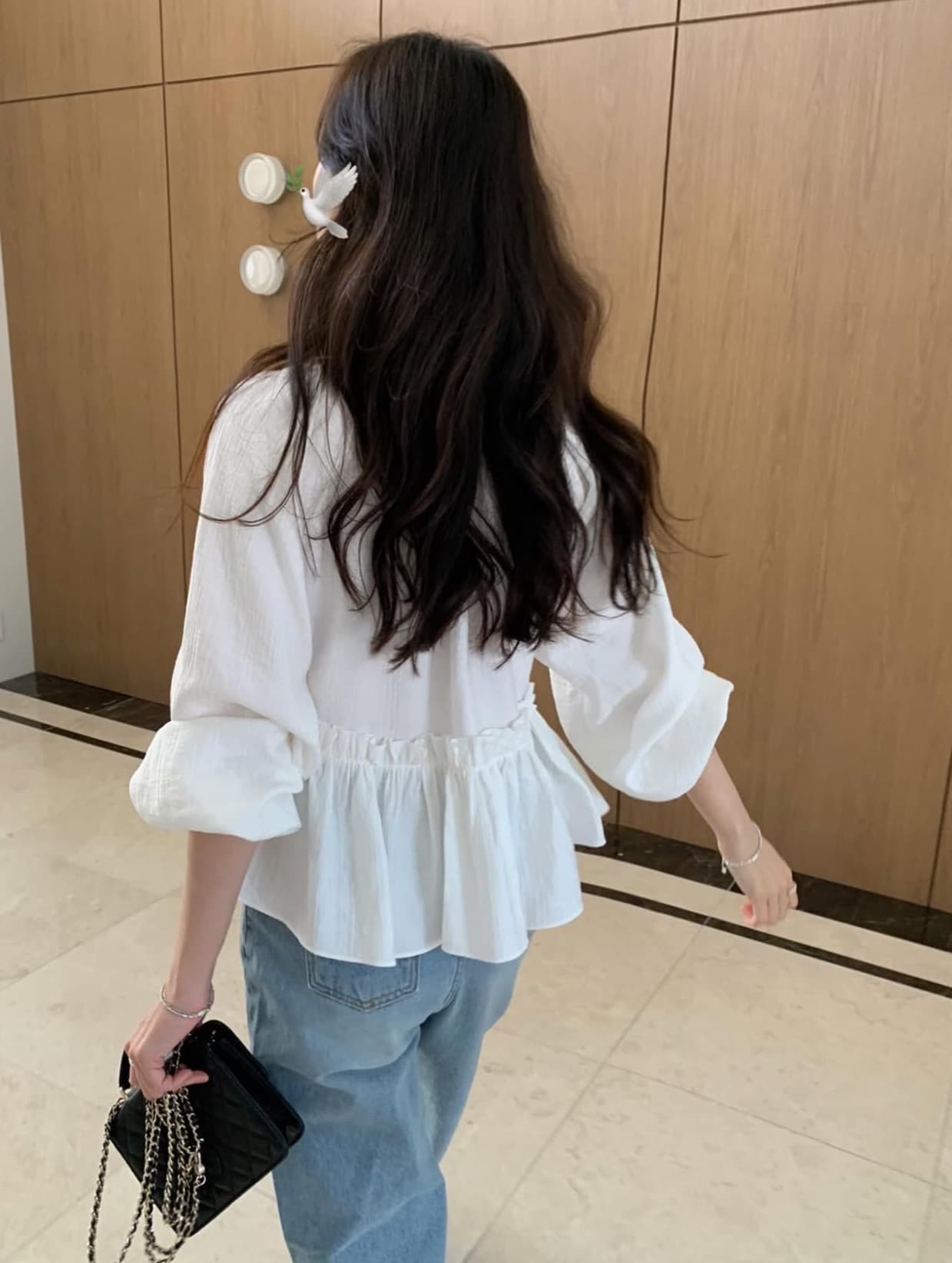 있음 선적 사이즈 업데이트 한국 chic 가을 새로운 프랑스식 품격 미니멀리즘 셔츠 상세 이미지 2
