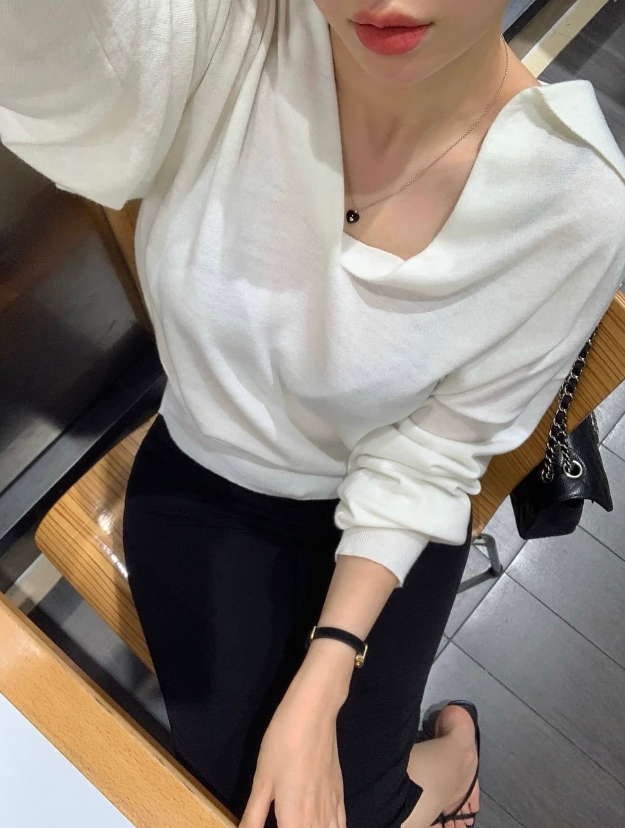 있음 선적 사이즈 업데이트 한국 chic 가을 새로운 한 부서 부드러운 바람 폴로 칼라 미니멀리즘 다용도 긴 소매 셔츠 이미지 2