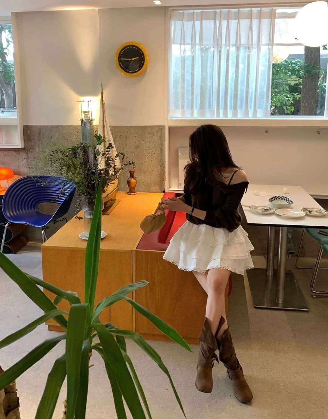 있음 선적 사이즈 업데이트 한국 chic 가을 새로운 한 부서 부드러운 바람 폴로 칼라 미니멀리즘 다용도 긴 소매 셔츠 상세 이미지 1