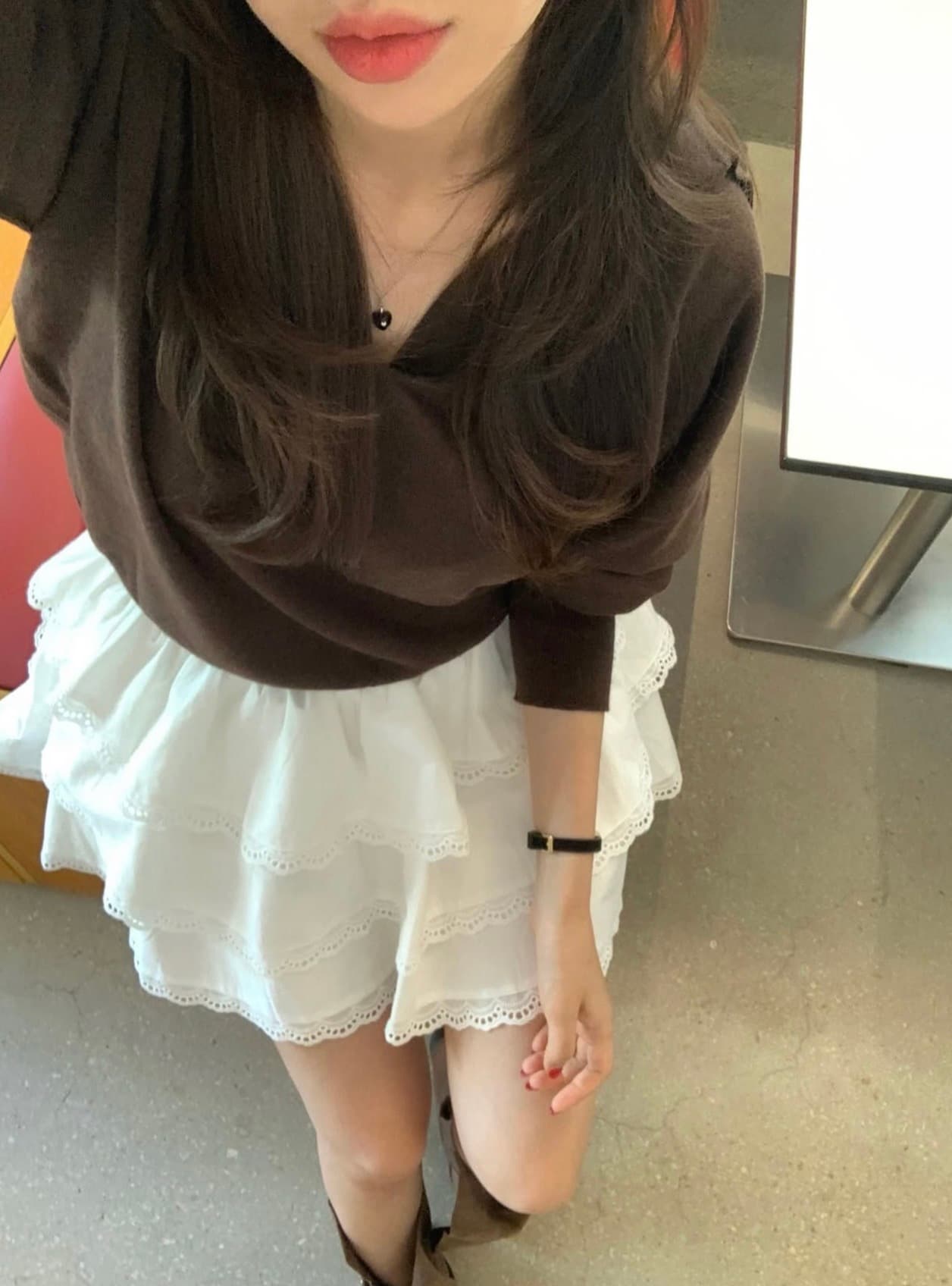 있음 선적 사이즈 업데이트 한국 chic 가을 새로운 한 부서 부드러운 바람 폴로 칼라 미니멀리즘 다용도 긴 소매 셔츠 상세 이미지 20