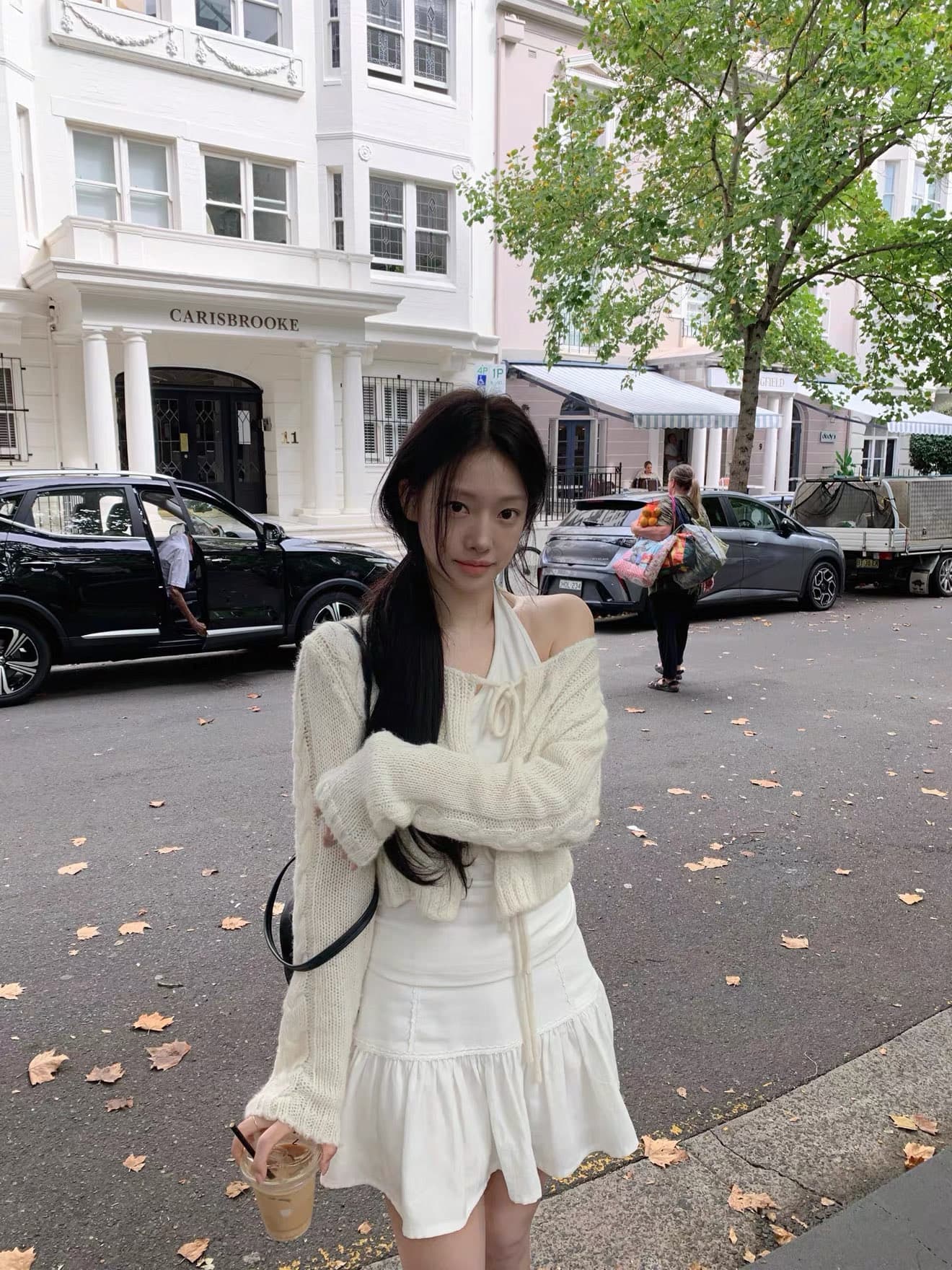 있음 선적 한국 chic 가을 새로운 ins 레이스업 숄 다용도 오픈 가디건 스웨터 코트 상세 이미지 2