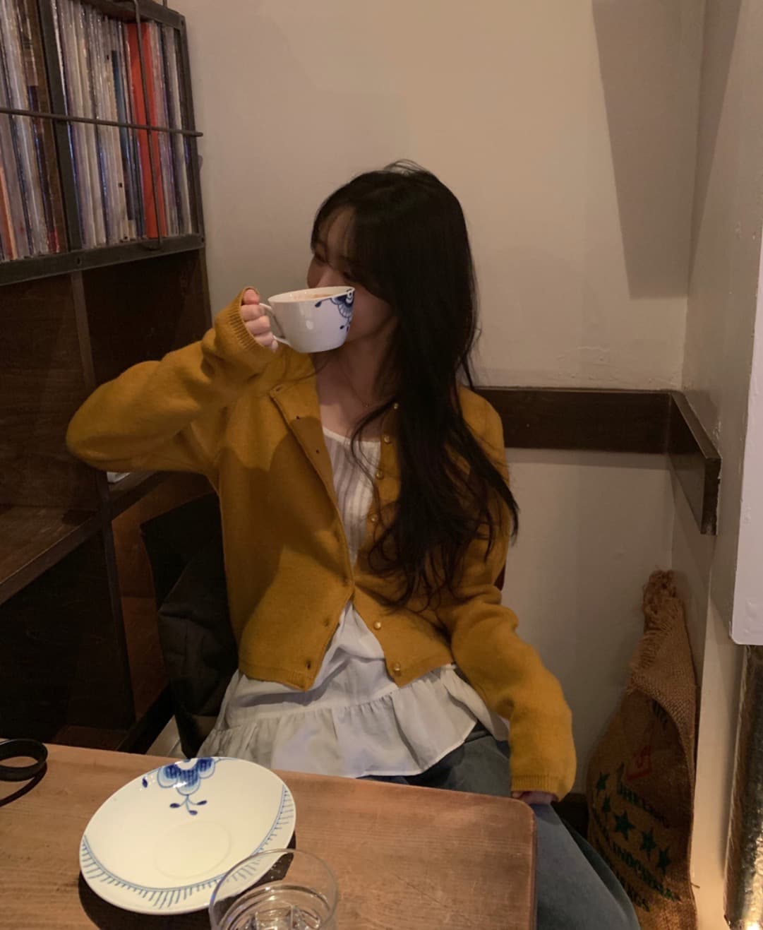 있음 선적 사이즈 업데이트 한국 chic 가을 새로운 주름 칼라 길다 레이스 치마 긴팔 백 잡아라. 의류 상세 이미지 8