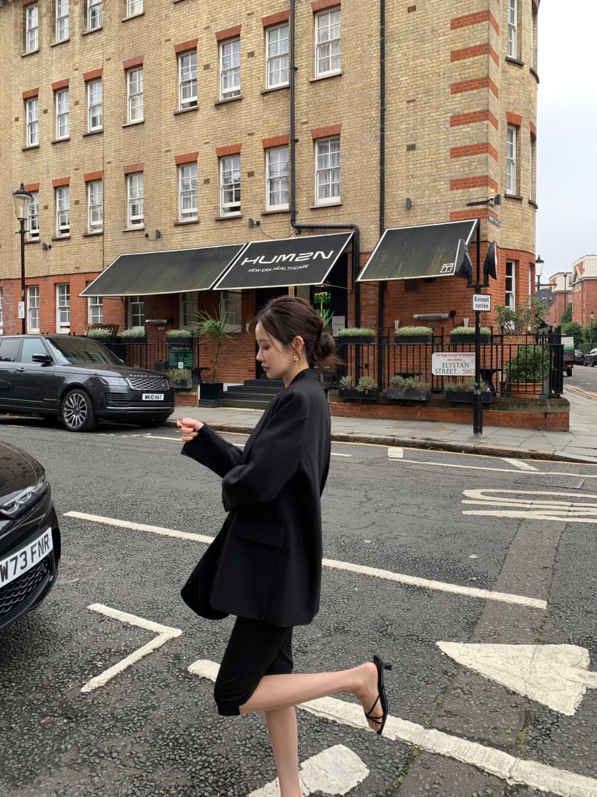 있음 선적 사이즈 업데이트 한국 chic 가을 겨울 새로운 레트로 미니멀리즘 루즈핏 캐주얼 블레이저 상세 이미지 38