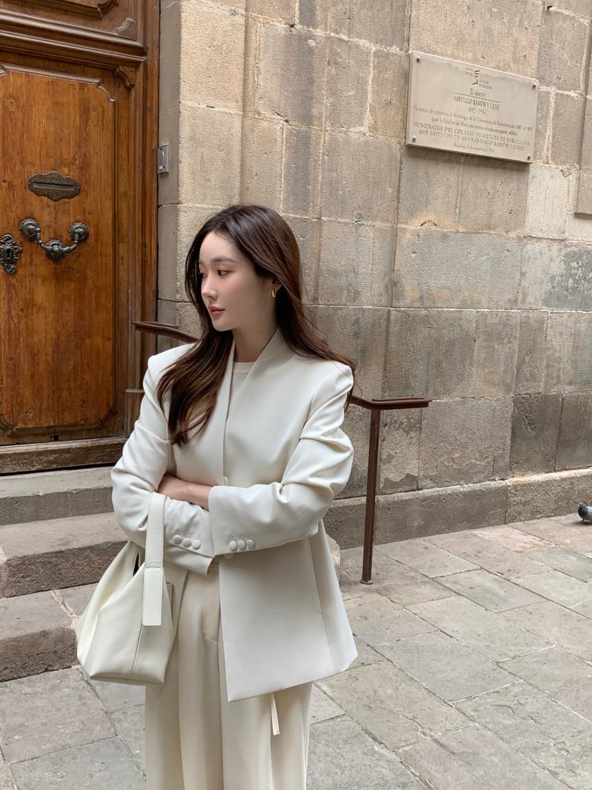 있음 선적 사이즈 업데이트 한국 chic 가을 겨울 새로운 레트로 미니멀리즘 루즈핏 캐주얼 블레이저 상세 이미지 7