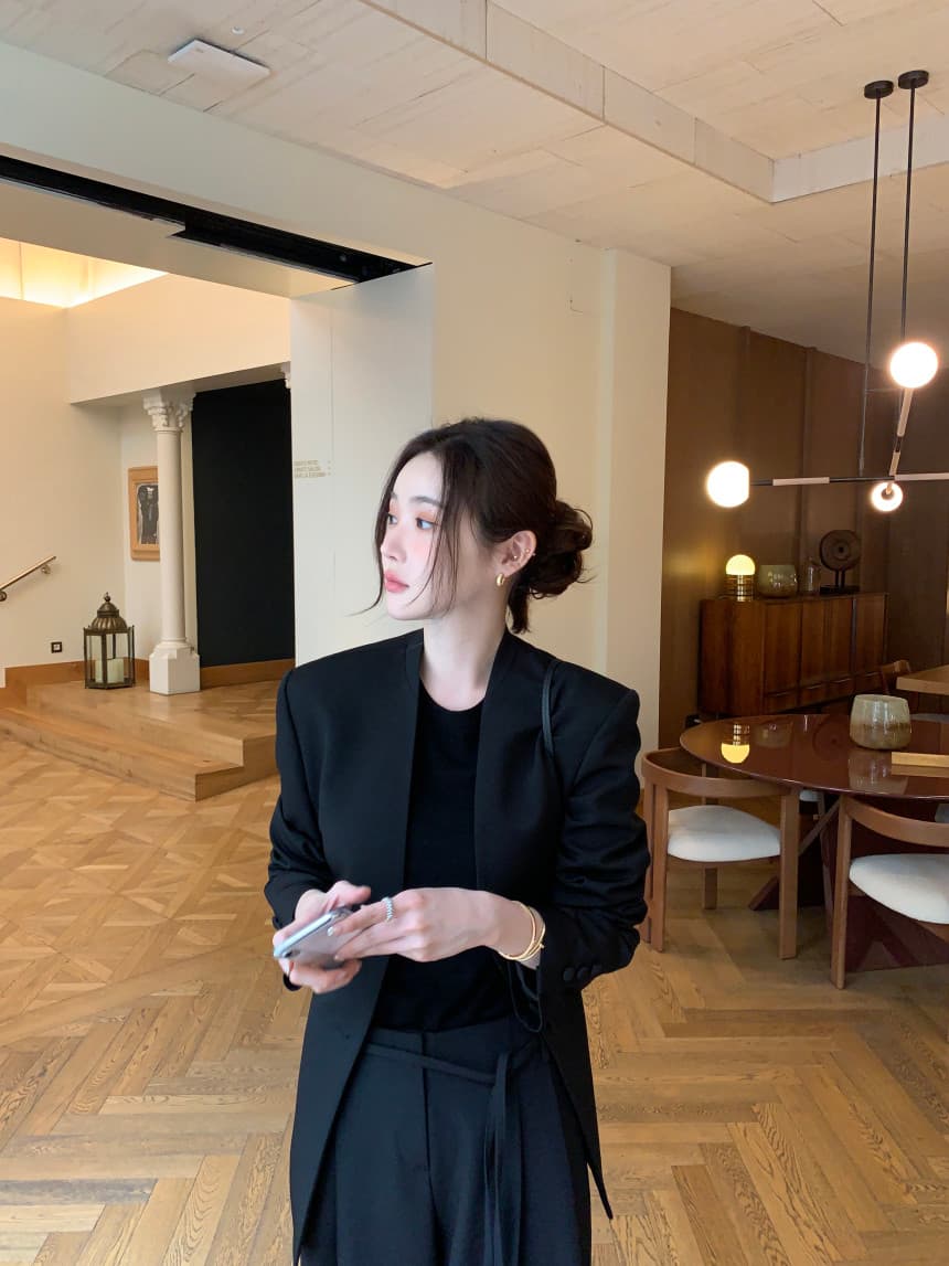 있음 선적 사이즈 업데이트 한국 chic 가을 겨울 새로운 레트로 미니멀리즘 루즈핏 캐주얼 블레이저 상세 이미지 21