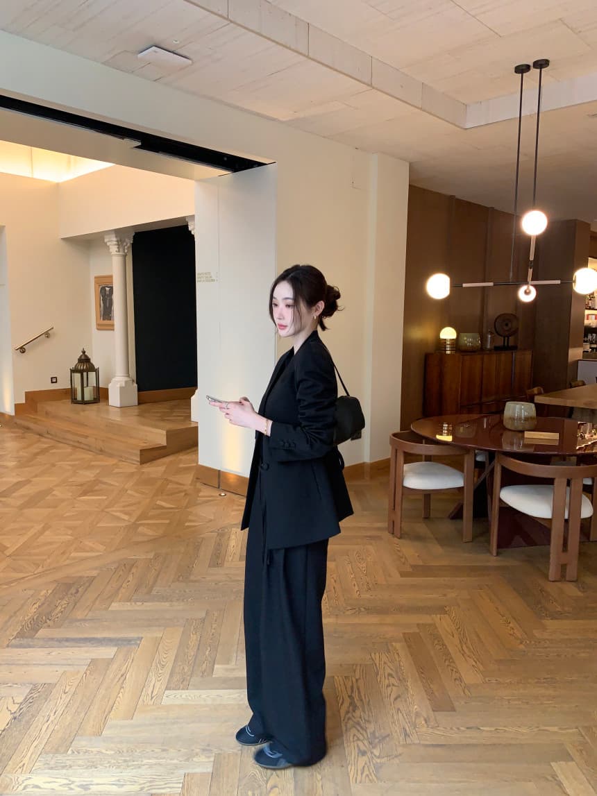 있음 선적 사이즈 업데이트 한국 chic 가을 겨울 새로운 레트로 미니멀리즘 루즈핏 캐주얼 블레이저 상세 이미지 32