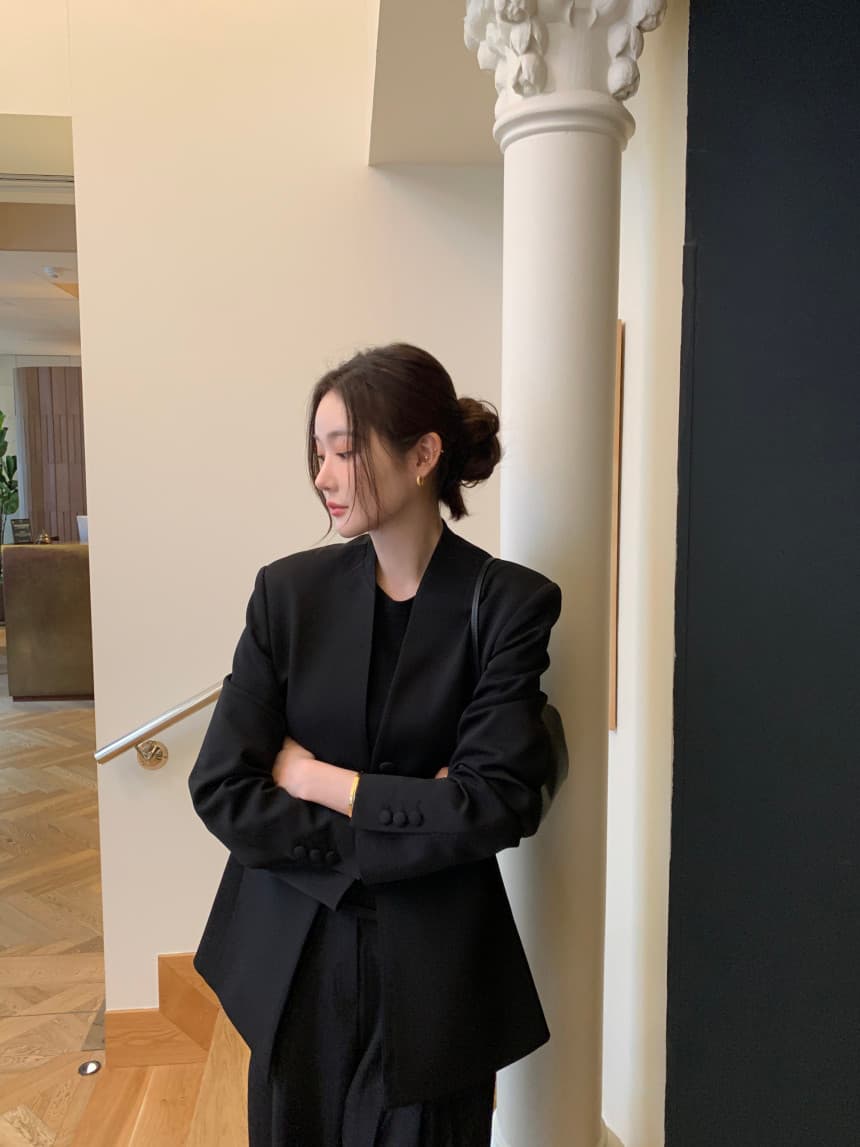 있음 선적 사이즈 업데이트 한국 chic 가을 겨울 새로운 레트로 미니멀리즘 루즈핏 캐주얼 블레이저 상세 이미지 34