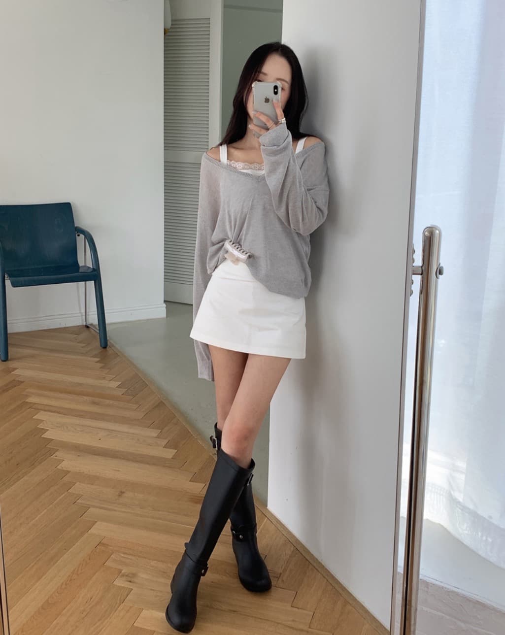 있음 선적 사이즈 업데이트 한국 chic 가을 새로운 ins 마이크로 ~을 통해 얇은 스타일 V넥 자외선 차단 긴팔 니트 스웨터 상세 이미지 19