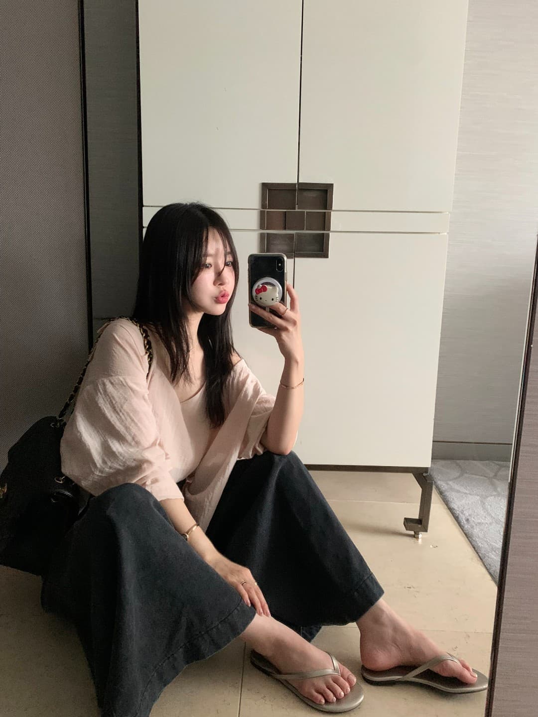 있음 선적 사이즈 업데이트 한국 chic 가을 한 부서 캐미솔 루즈핏 다용도 긴팔 셔츠 투피스 세트 상세 이미지 37