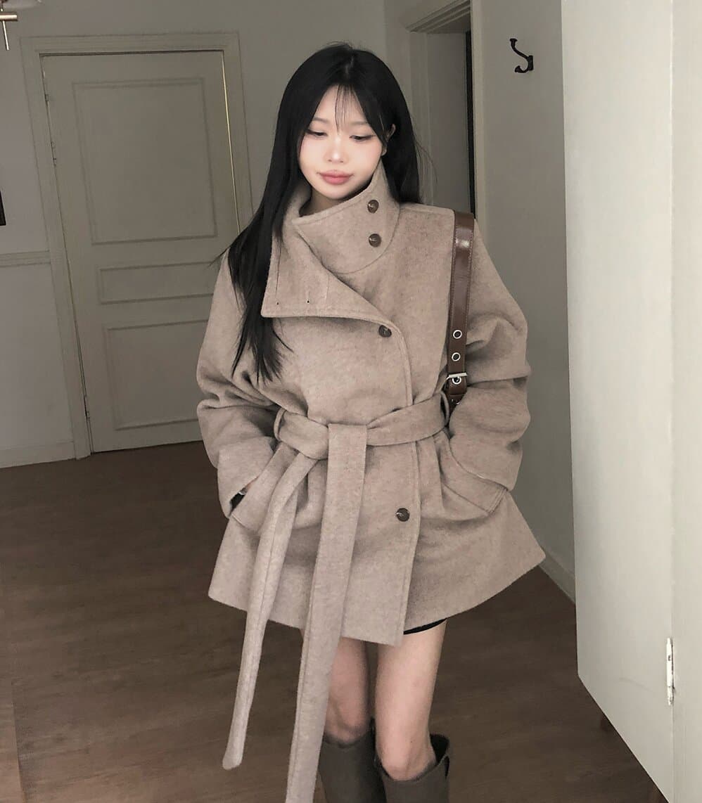 한국 chic 겨울 플러스 면 두꺼운 단추 부서 벨트 보온 재킷
