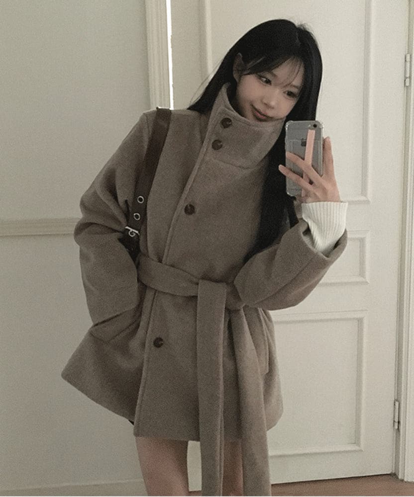 한국 chic 겨울 플러스 면 두꺼운 단추 부서 벨트 보온 재킷 상세 이미지 1