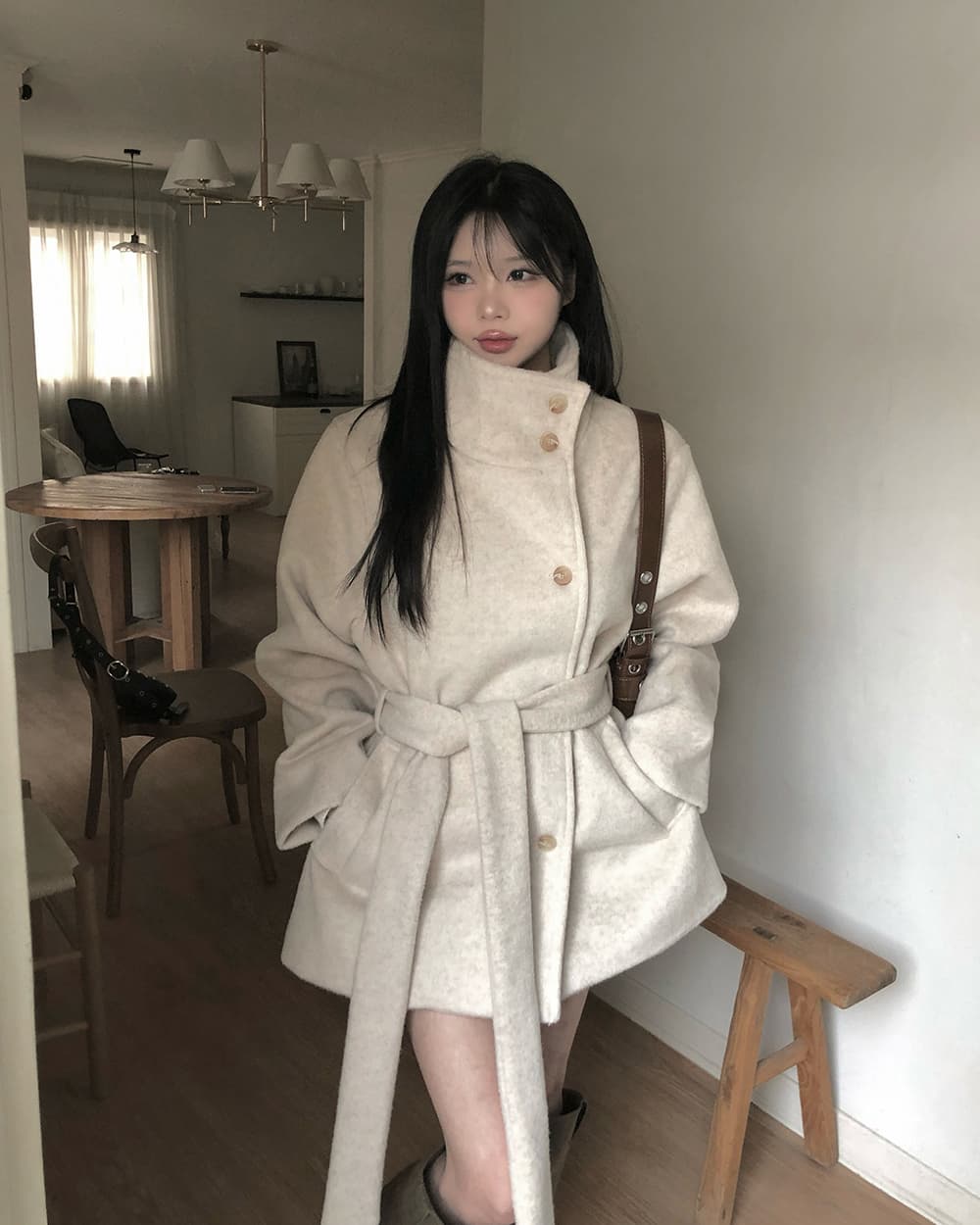 한국 chic 겨울 플러스 면 두꺼운 단추 부서 벨트 보온 재킷 상세 이미지 9