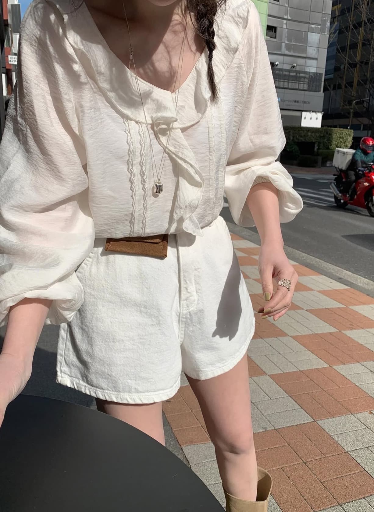 있음 선적 사이즈 업데이트 한국 chic 가을 새로운 레이스 칼라 달콤함 다용도 셔츠 상세 이미지 5
