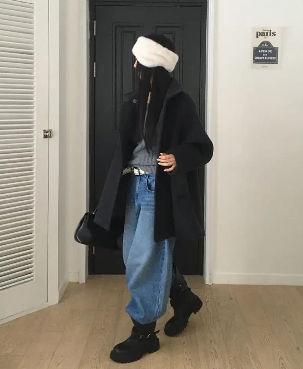 한국 chic 겨울 새로운 스탠드 칼라 플러스 면 두꺼운 느긋한 루즈핏 외투 상세 이미지 29
