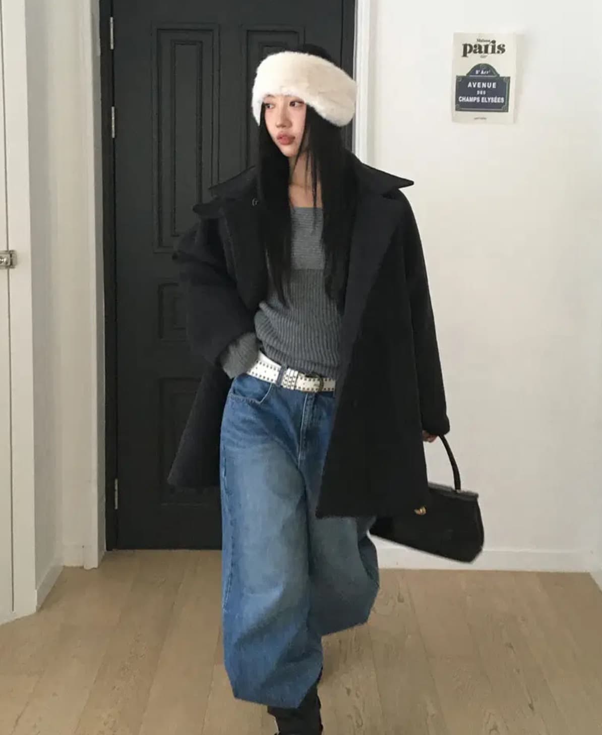 한국 chic 겨울 새로운 스탠드 칼라 플러스 면 두꺼운 느긋한 루즈핏 외투 상세 이미지 30