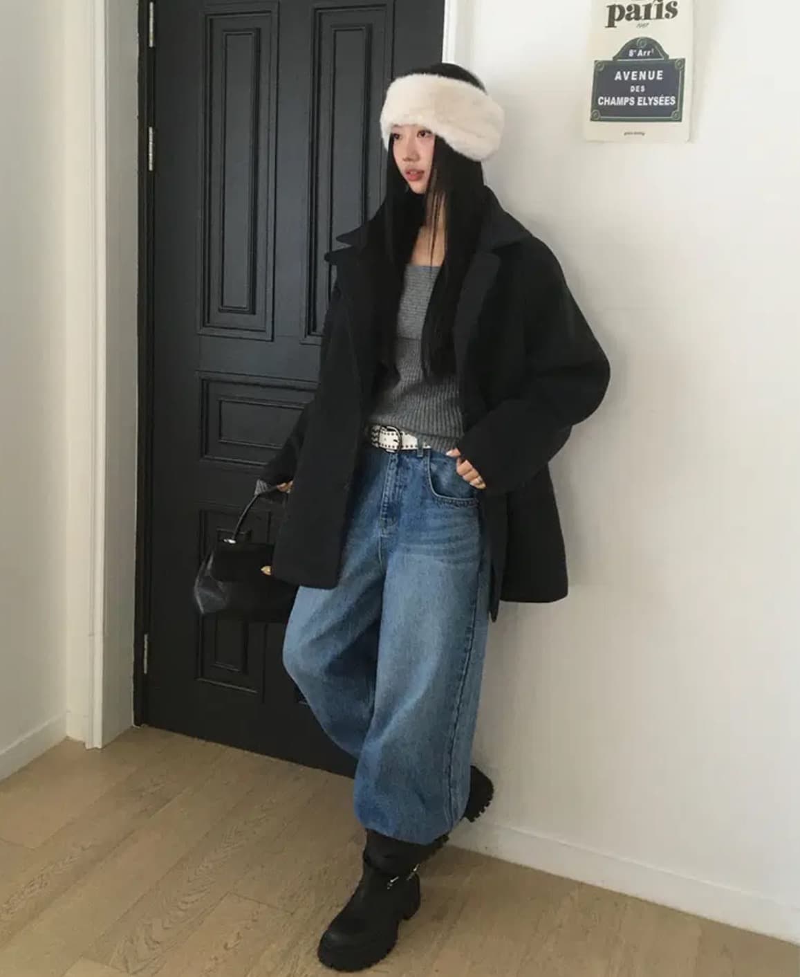 한국 chic 겨울 새로운 스탠드 칼라 플러스 면 두꺼운 느긋한 루즈핏 외투 상세 이미지 32