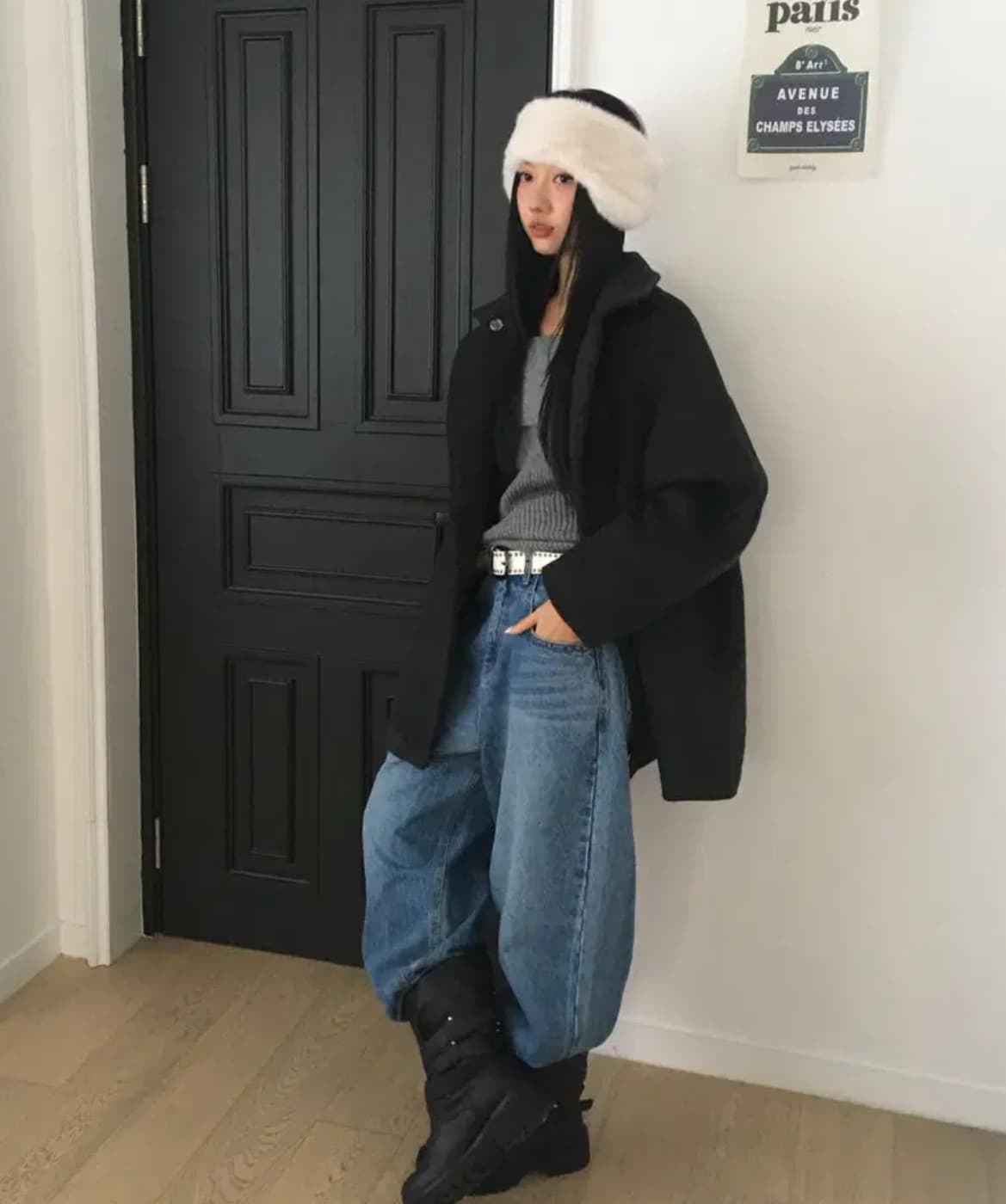 한국 chic 겨울 새로운 스탠드 칼라 플러스 면 두꺼운 느긋한 루즈핏 외투 상세 이미지 33