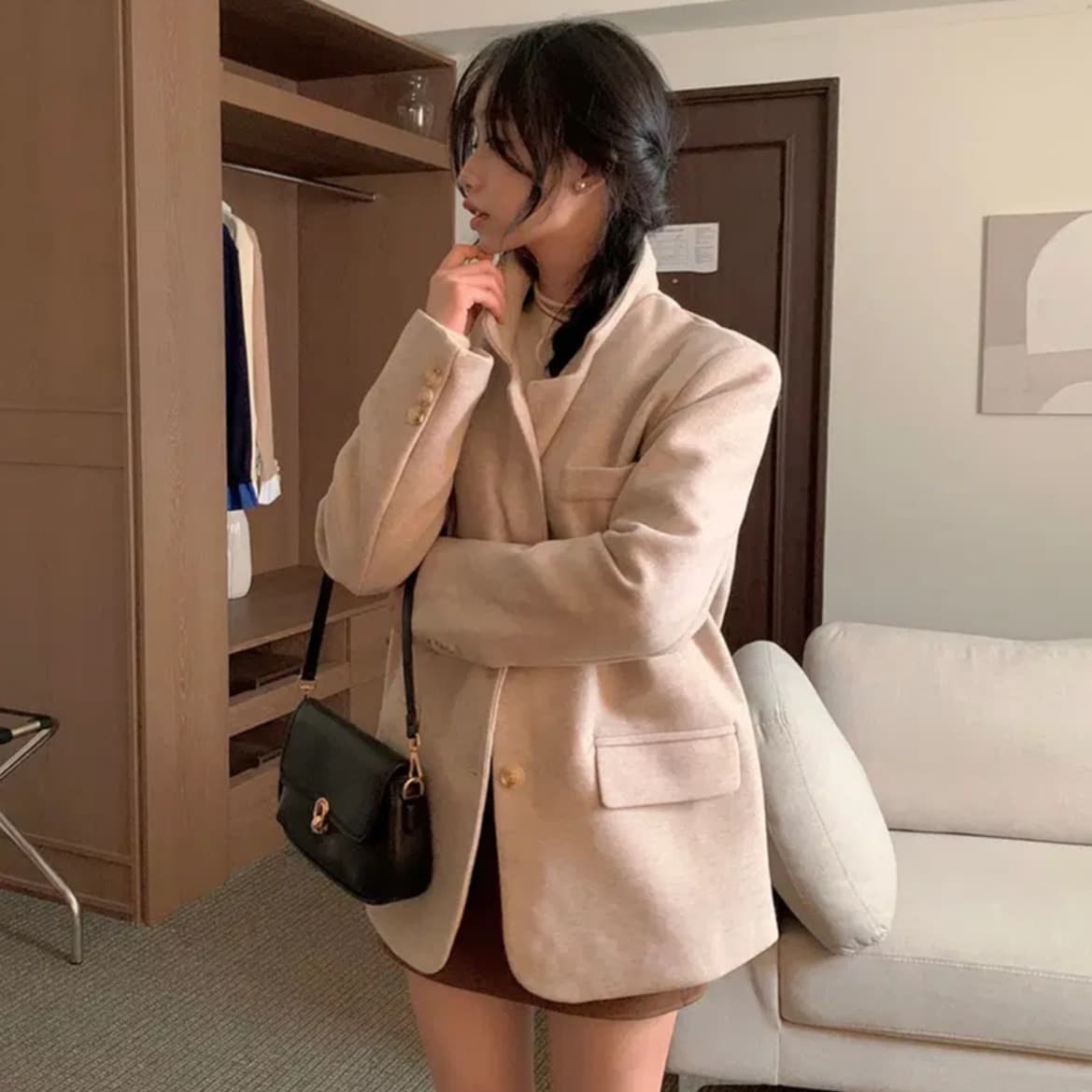 한국 chic 가을 겨울 새로운 ins 품격 고급 센스 두꺼운 긴팔 뭐라구? 블레이저 이미지 5