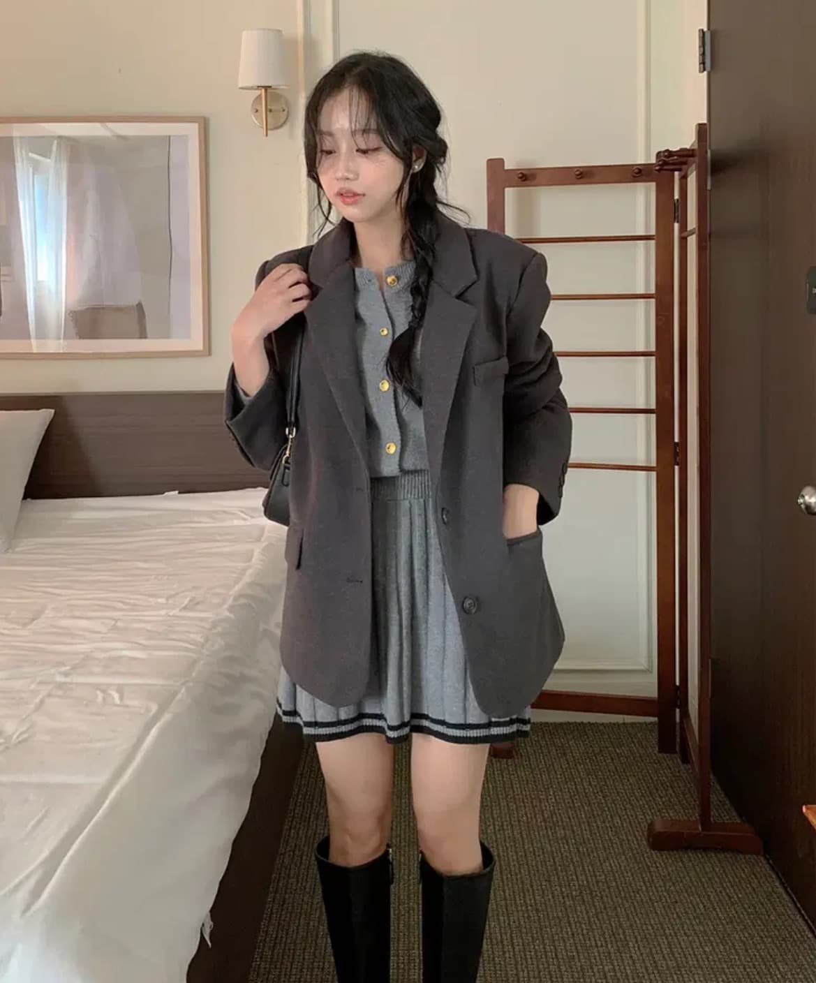 한국 chic 가을 겨울 새로운 ins 품격 고급 센스 두꺼운 긴팔 뭐라구? 블레이저 상세 이미지 10