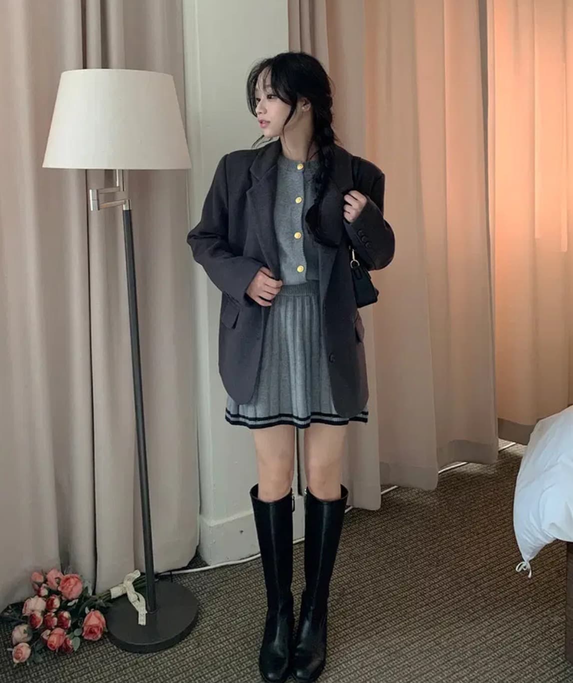 한국 chic 가을 겨울 새로운 ins 품격 고급 센스 두꺼운 긴팔 뭐라구? 블레이저 상세 이미지 11