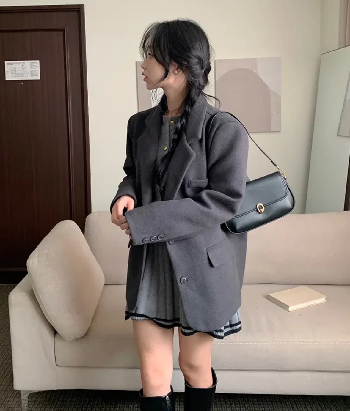 한국 chic 가을 겨울 새로운 ins 품격 고급 센스 두꺼운 긴팔 뭐라구? 블레이저 상세 이미지 17