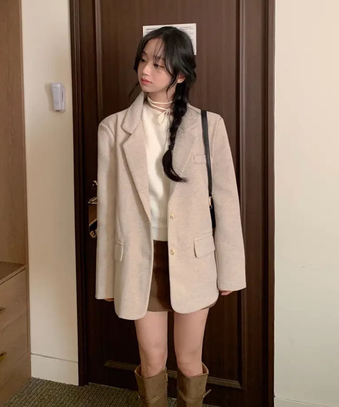 한국 chic 가을 겨울 새로운 ins 품격 고급 센스 두꺼운 긴팔 뭐라구? 블레이저 상세 이미지 26