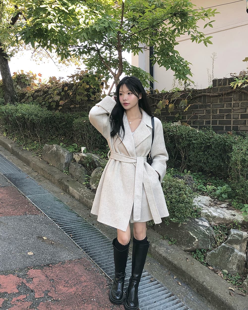 한국 chic 겨울 새로운 한 부서 레이스업 플러스 목화 외투 재킷 상세 이미지 7