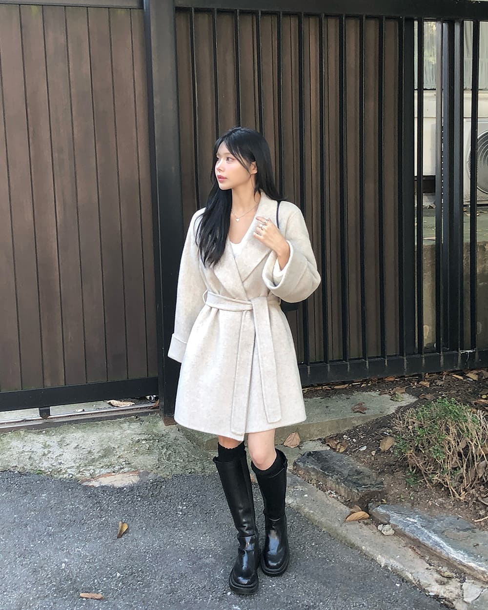 한국 chic 겨울 새로운 한 부서 레이스업 플러스 목화 외투 재킷 상세 이미지 9