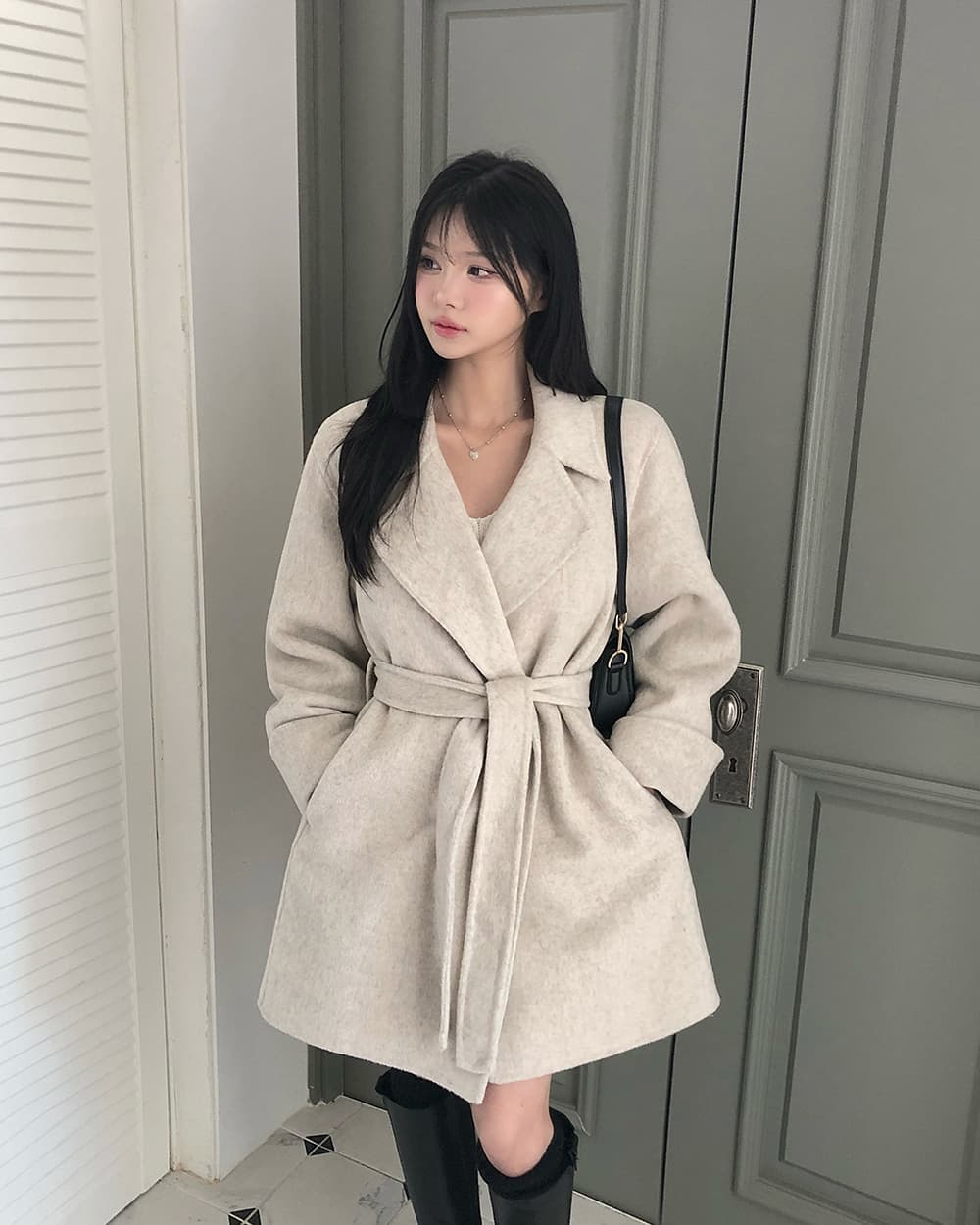 한국 chic 겨울 새로운 한 부서 레이스업 플러스 목화 외투 재킷 상세 이미지 13