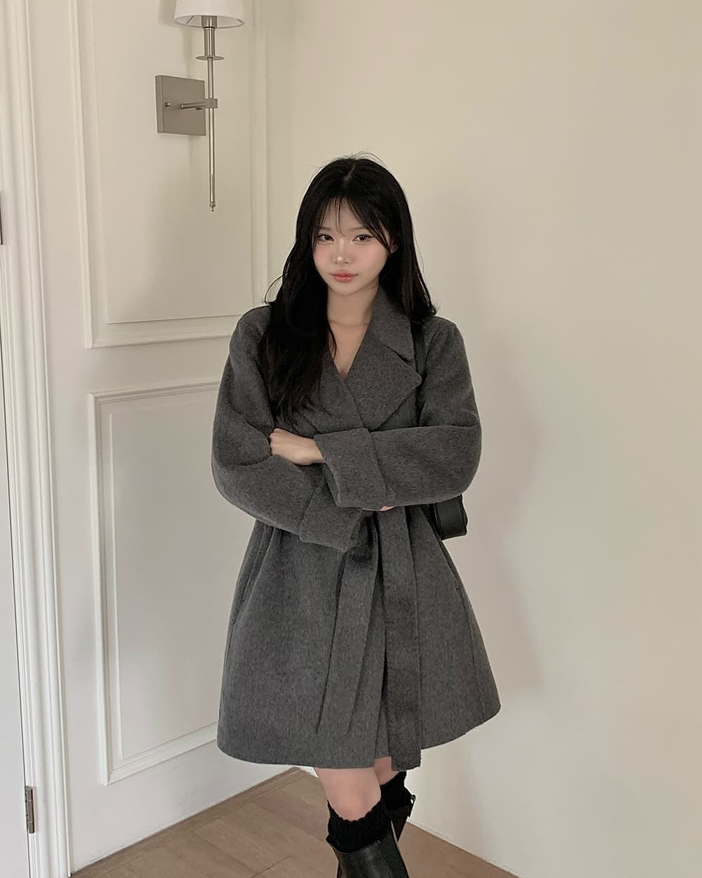 한국 chic 겨울 새로운 한 부서 레이스업 플러스 목화 외투 재킷 상세 이미지 23
