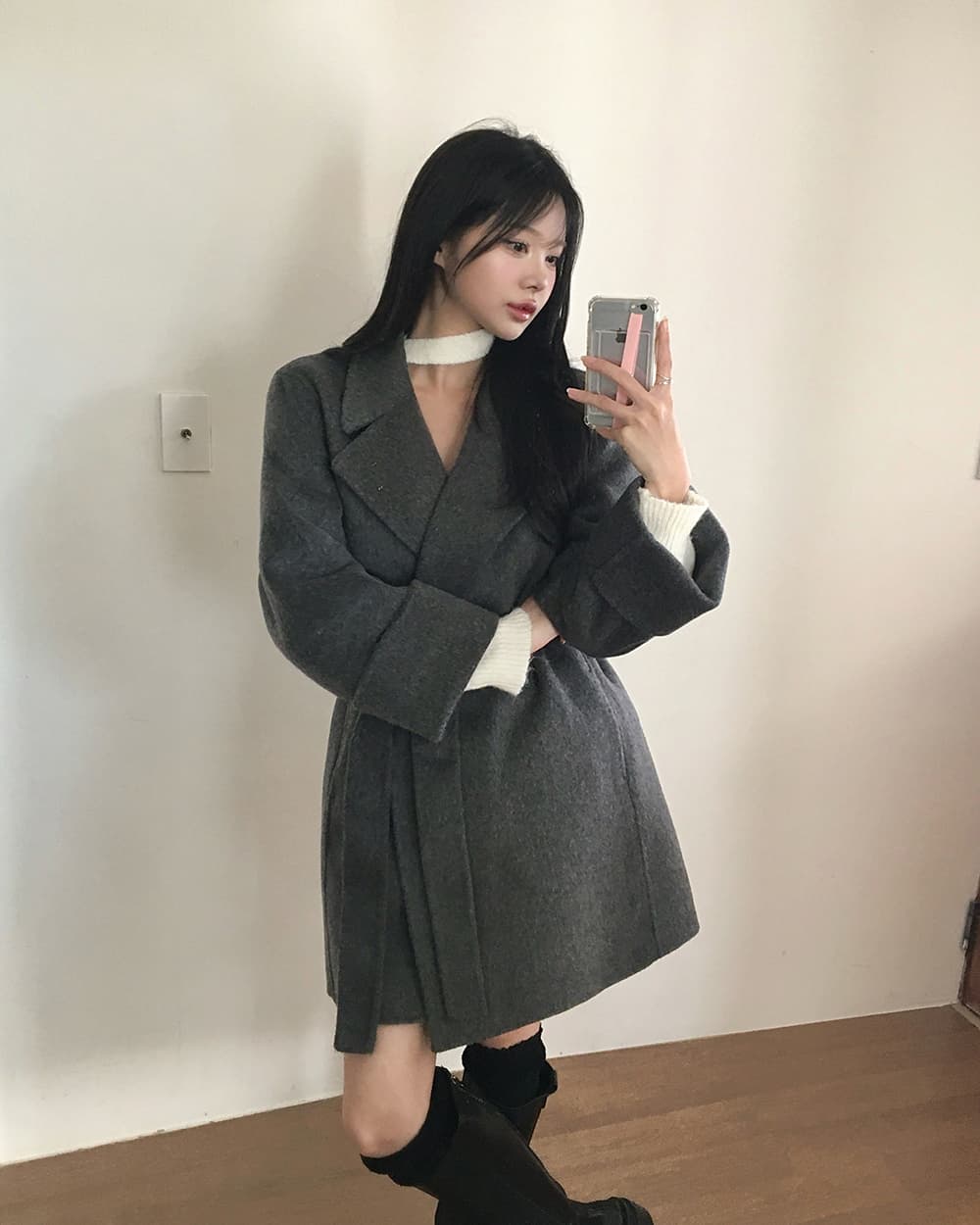 한국 chic 겨울 새로운 한 부서 레이스업 플러스 목화 외투 재킷 상세 이미지 33