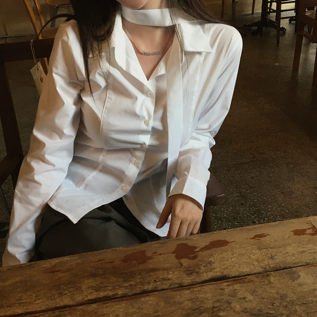 있음 선적 사이즈 업데이트 한국 chic 가을 신제품 프랑스식 행침 목 학원 스타일 슬림해 보이는 다용도 셔츠 상세 이미지 9