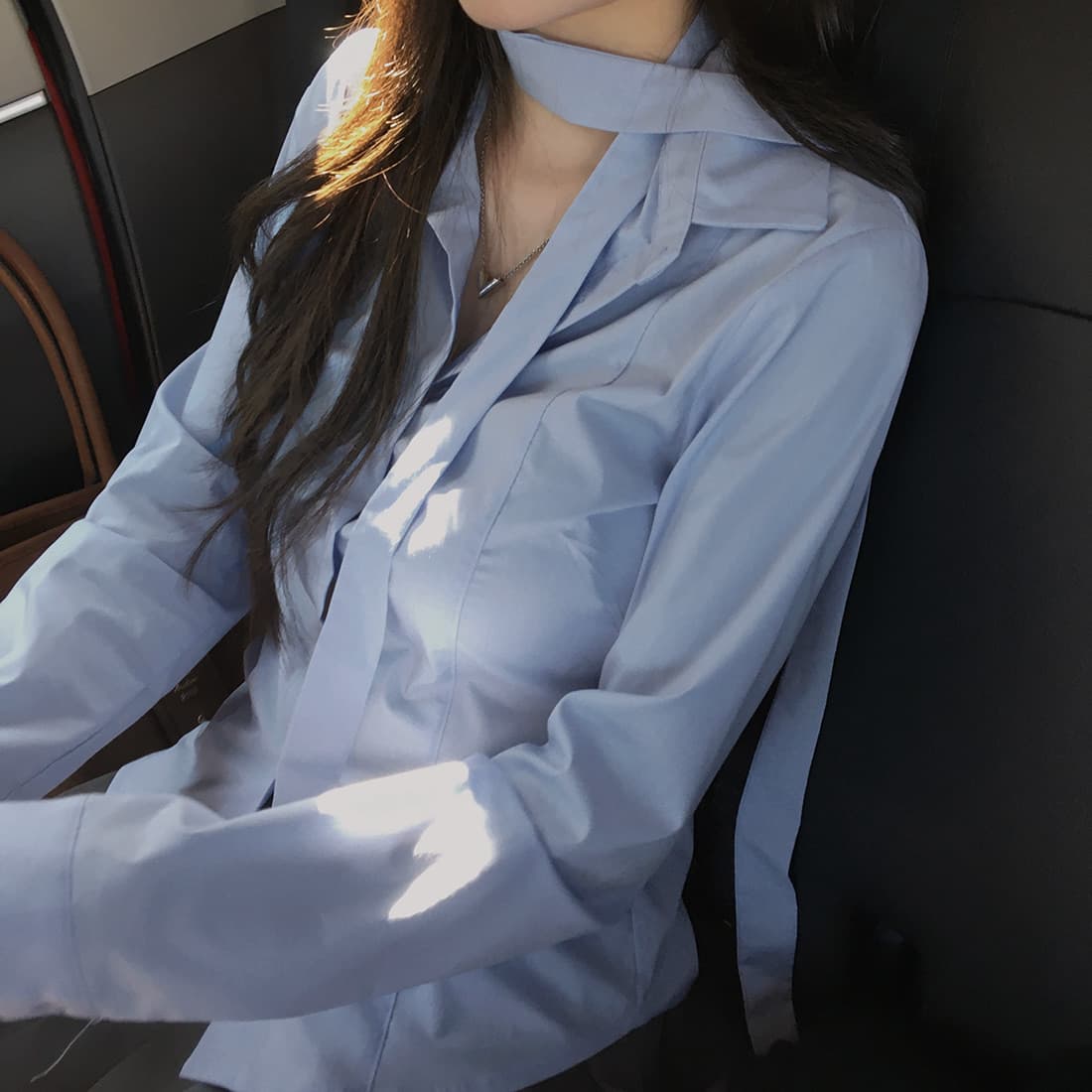 있음 선적 사이즈 업데이트 한국 chic 가을 신제품 프랑스식 행침 목 학원 스타일 슬림해 보이는 다용도 셔츠 상세 이미지 62