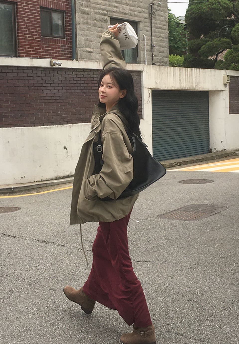 한국 chic 가을 겨울 새로운 레트로 스탠드 칼라 연령 감소 루즈핏 의류 펌프 로프 재킷 상세 이미지 22