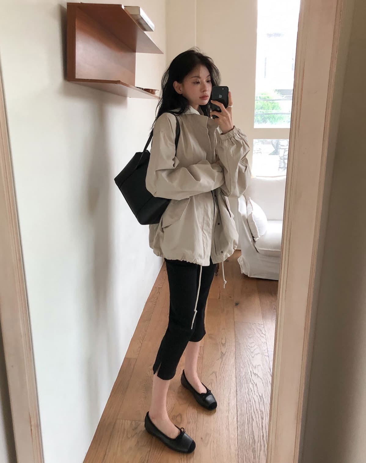한국 chic 가을 겨울 새로운 레트로 스탠드 칼라 연령 감소 루즈핏 의류 펌프 로프 재킷 상세 이미지 39