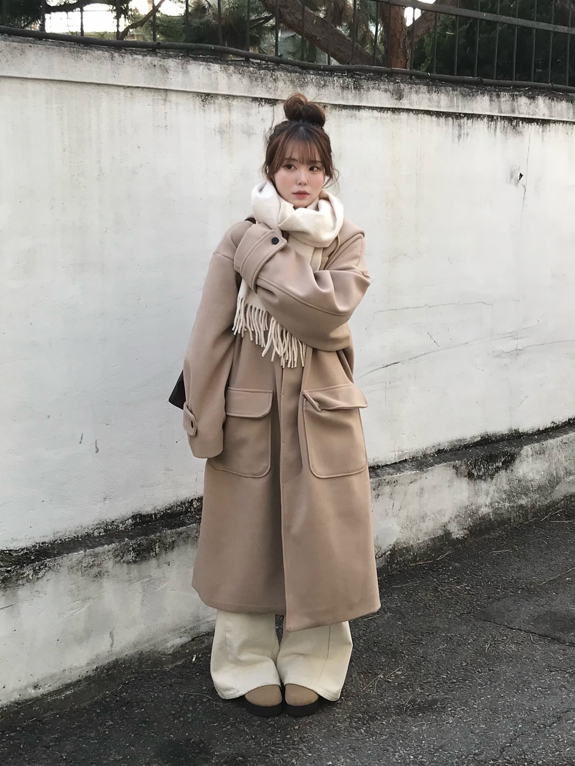 한국 chic 겨울 새로운 한 부서 학원 스타일 루즈핏 중간 길이 두꺼운 플러스 면 후드 자켓 상세 이미지 1