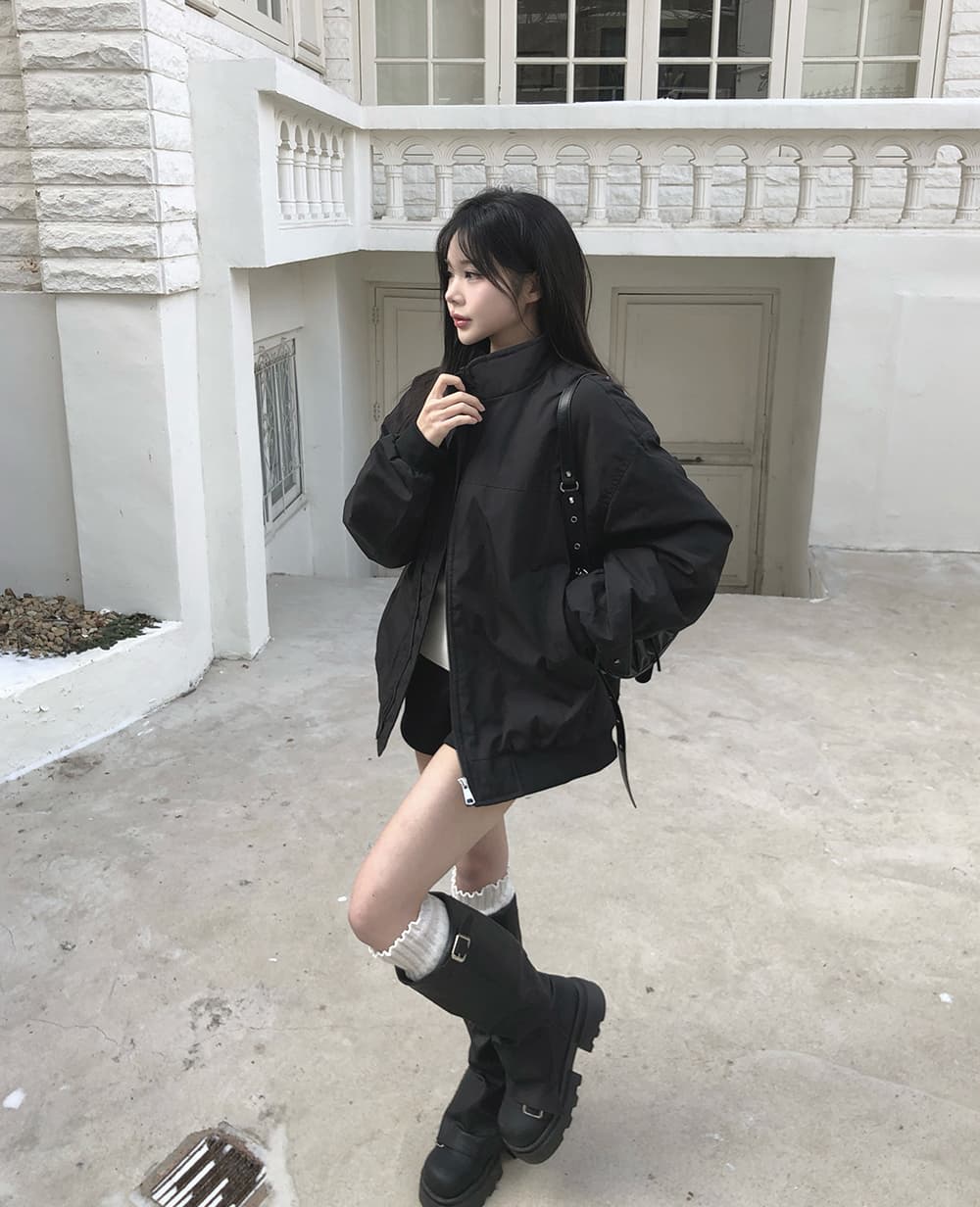 한국 chic 가을 겨울 새로운 스탠드 칼라 파일럿 소매 주름 플러스 면 재킷 야구 외투 상세 이미지 17