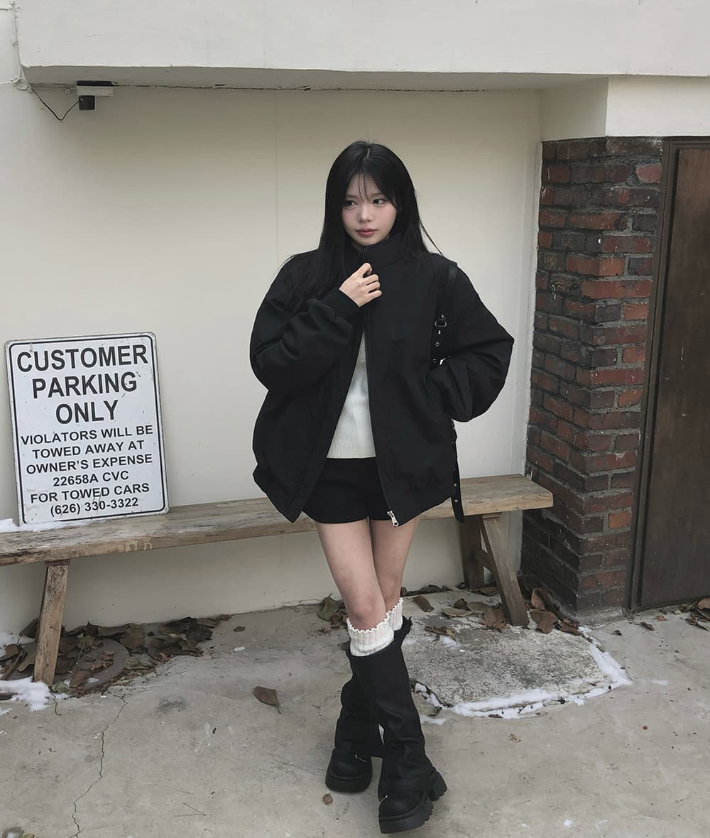 한국 chic 가을 겨울 새로운 스탠드 칼라 파일럿 소매 주름 플러스 면 재킷 야구 외투 상세 이미지 19