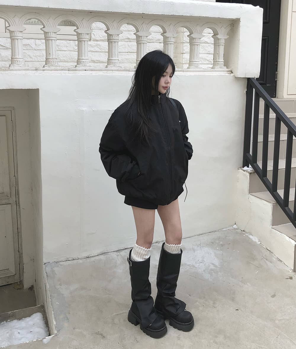 한국 chic 가을 겨울 새로운 스탠드 칼라 파일럿 소매 주름 플러스 면 재킷 야구 외투 상세 이미지 20