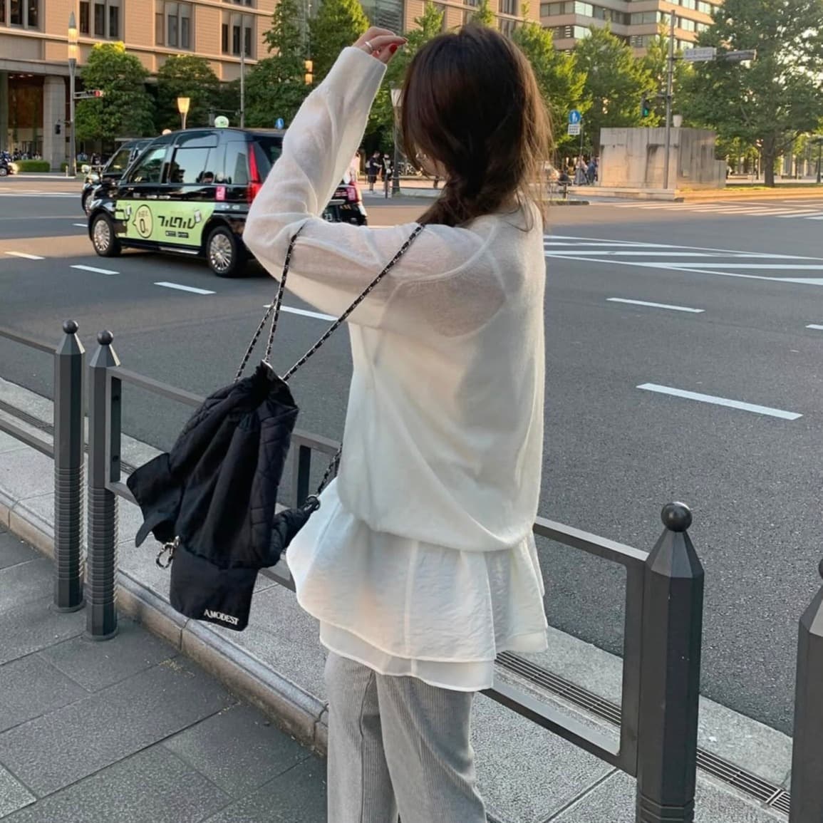 있음 선적 사이즈 업데이트 한국 chic 가을 새로운 한 부서 달콤함 라운드 넥 긴팔 니트 스웨터 이미지 5