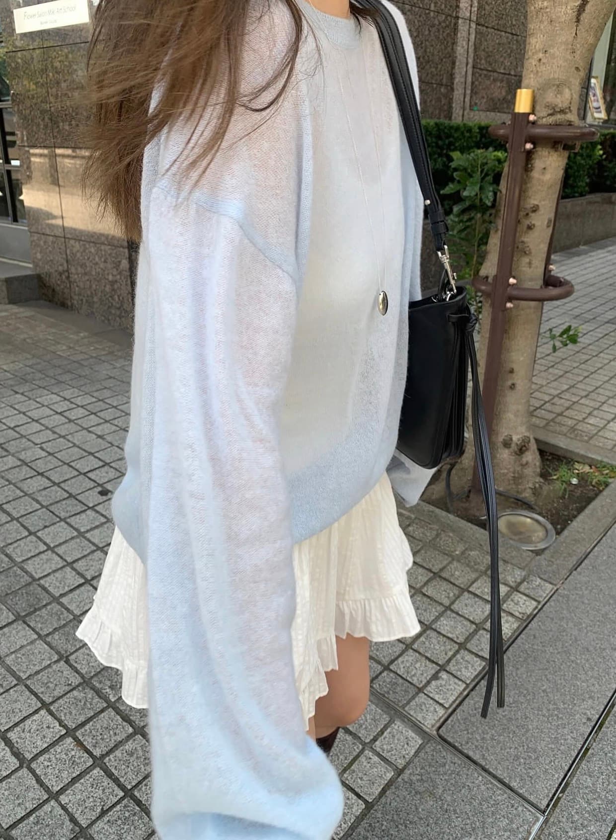 있음 선적 사이즈 업데이트 한국 chic 가을 새로운 한 부서 달콤함 라운드 넥 긴팔 니트 스웨터 상세 이미지 9