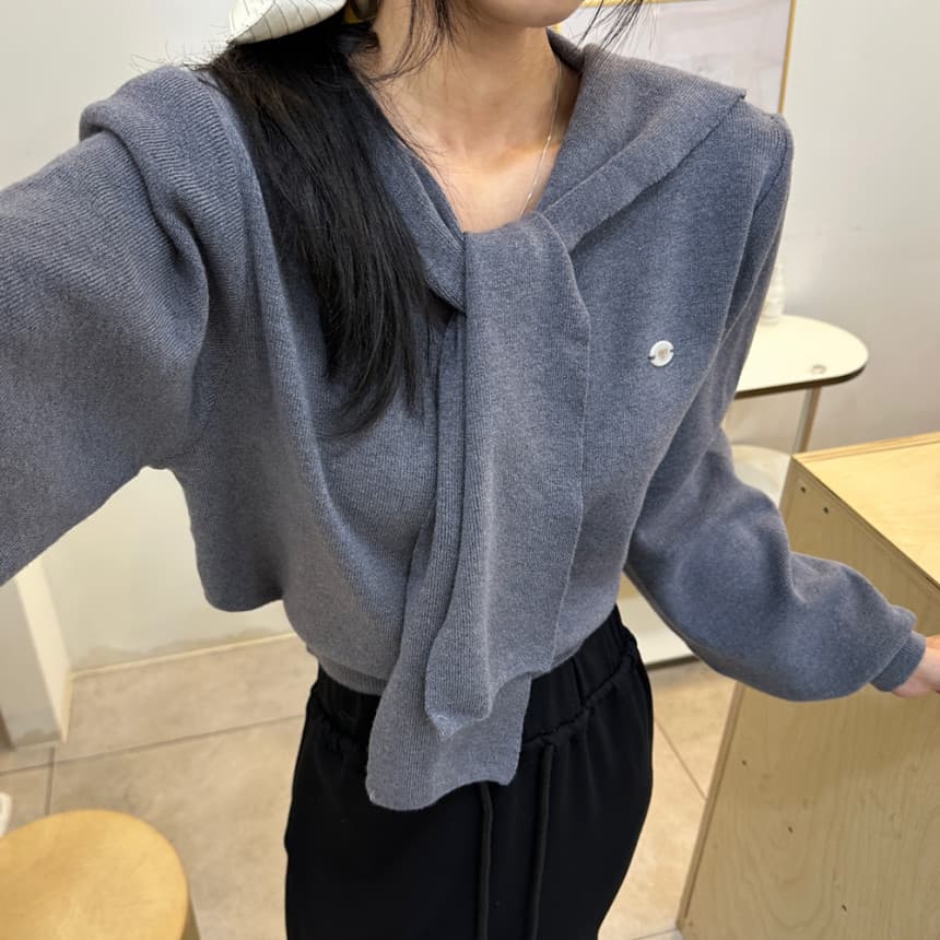 있음 선적 사이즈 업데이트 한국 chic 가을 겨울 새로운 한 부서 학원 스타일 숄 칼라 패치워크 슬림해 보이는 털 셔츠 상세 이미지 3