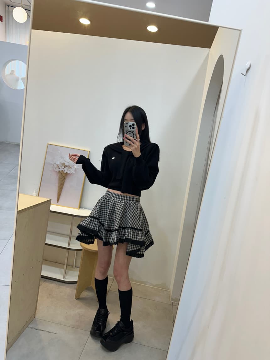 있음 선적 사이즈 업데이트 한국 chic 가을 겨울 새로운 한 부서 학원 스타일 숄 칼라 패치워크 슬림해 보이는 털 셔츠 상세 이미지 11