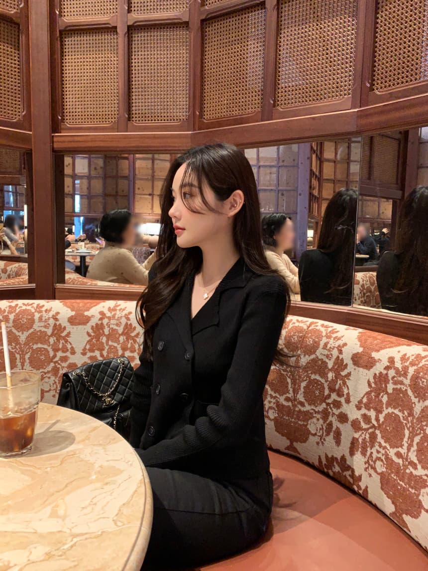 있음 선적 사이즈 업데이트 한국 chic 가을 겨울 새로운 미니멀리즘 정장 칼라 니트 스웨터 여성 품격 슬림해 보이는 재킷 상세 이미지 22