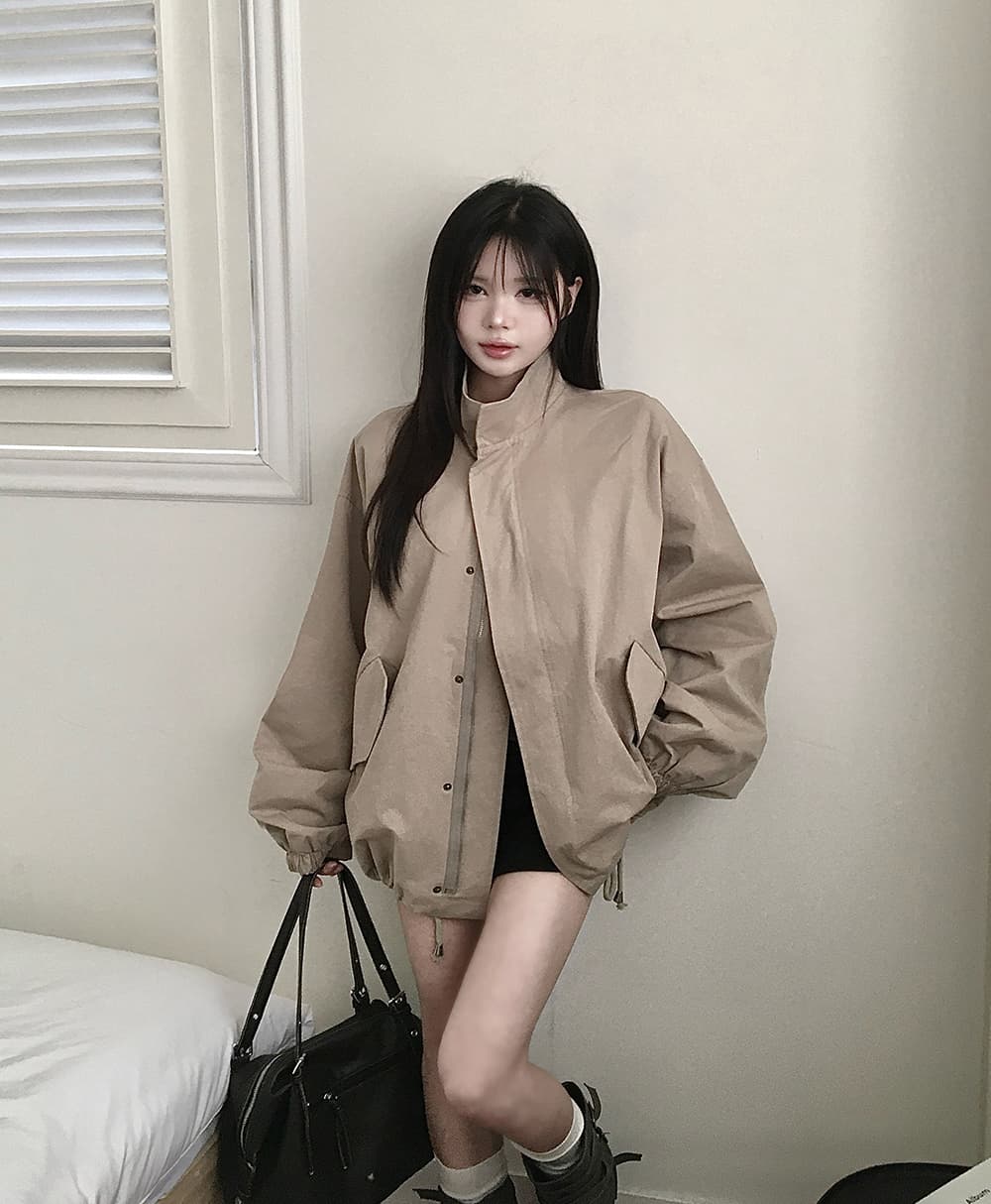 한국 chic 가을 겨울 새로운 한 부서 스탠드 칼라 밑단 펌프 로프 쇼트 스타일 재킷 재킷 상세 이미지 1