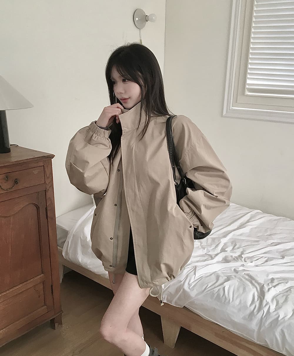 한국 chic 가을 겨울 새로운 한 부서 스탠드 칼라 밑단 펌프 로프 쇼트 스타일 재킷 재킷 상세 이미지 11