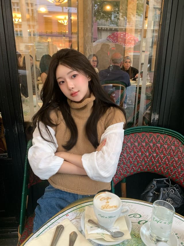 있음 선적 사이즈 업데이트 한국 chic 가을 겨울 새로운 ins 스탠드 칼라 품격 다용도 반팔 털 의류 상세 이미지 31