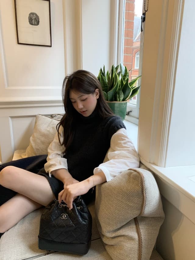 있음 선적 사이즈 업데이트 한국 chic 가을 겨울 새로운 ins 스탠드 칼라 품격 다용도 반팔 털 의류 상세 이미지 76