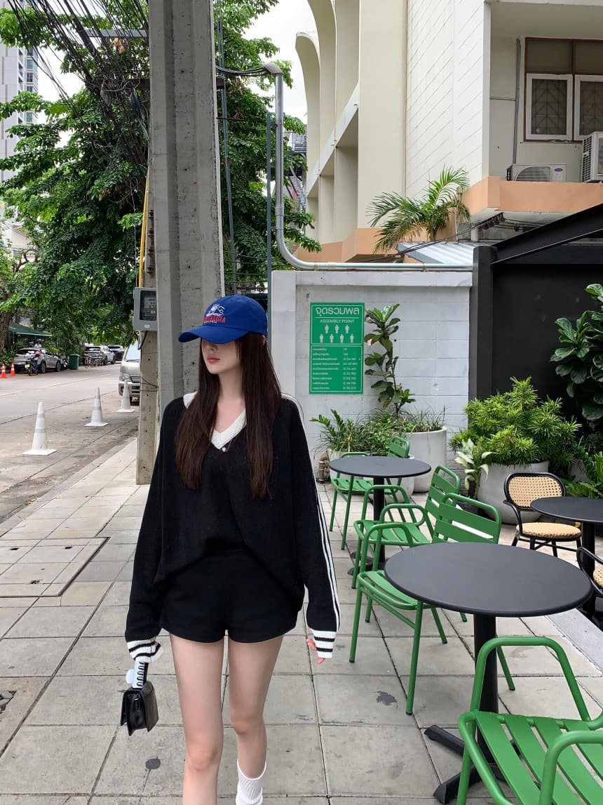 있음 선적 사이즈 업데이트 한국 chic 가을 미니멀리즘 V넥 캐주얼 긴팔 스웨터 상세 이미지 7